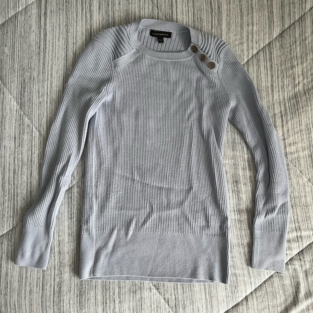 Baby Blue Sweater with Button Details